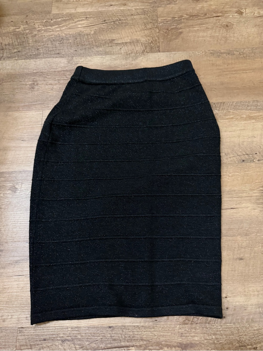 Black Sparkle Knit Pencil Skirt - Women
